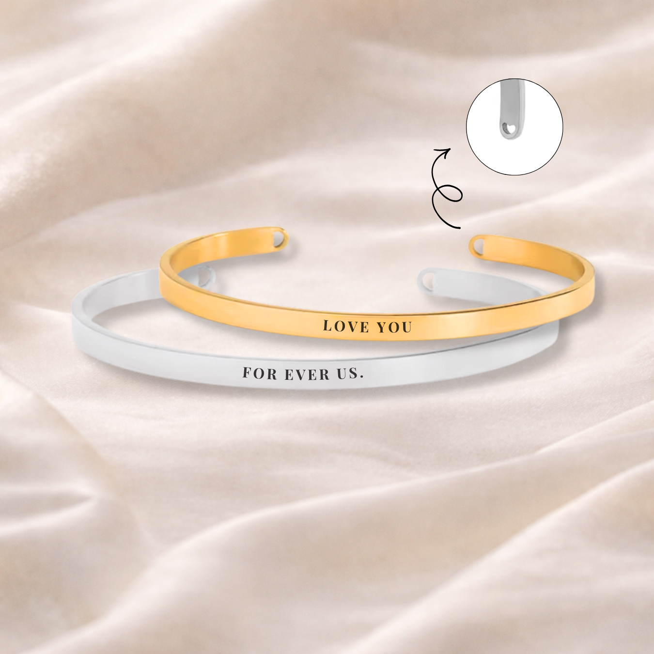 Engraving Heart Bracelet