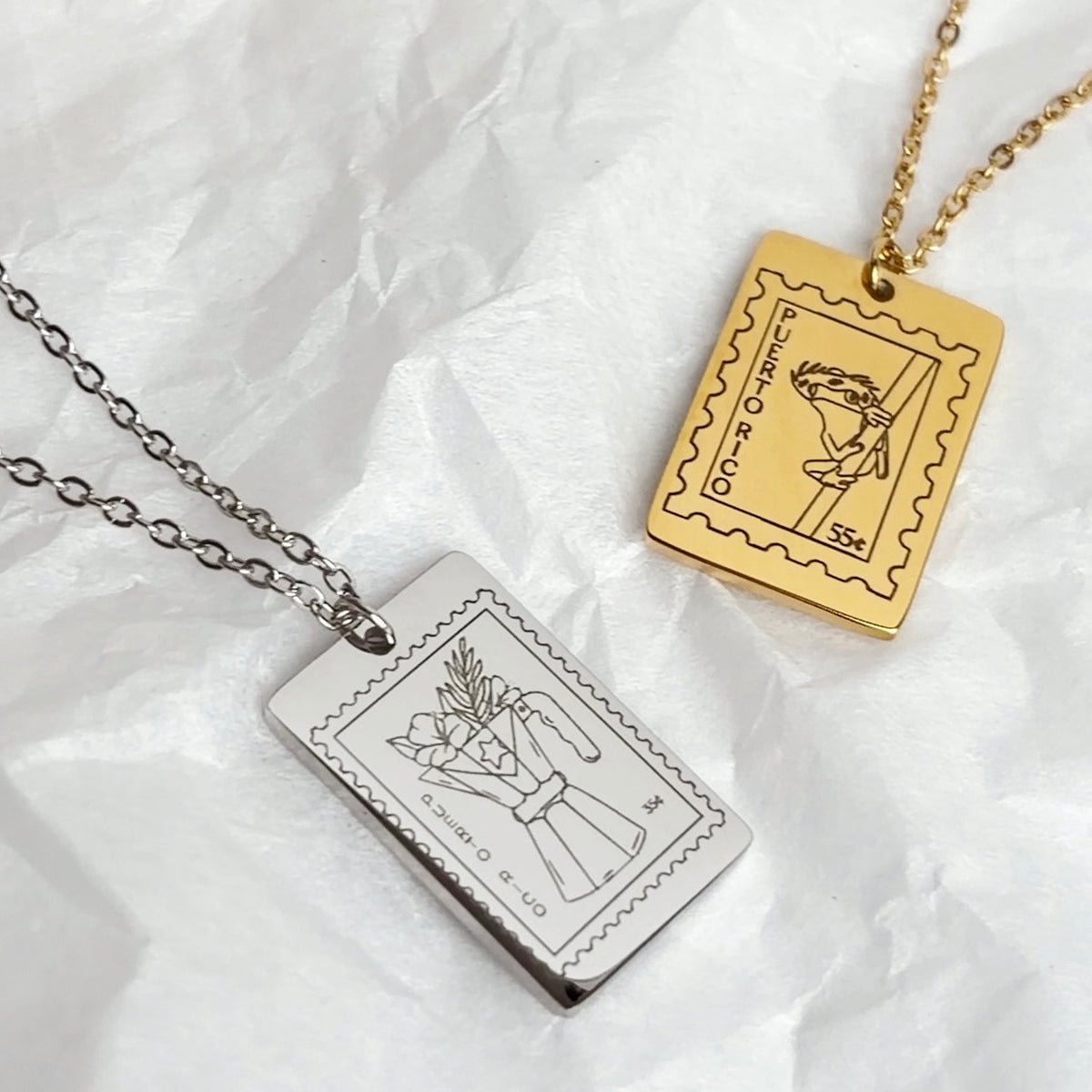 Boricua Stamp Necklace