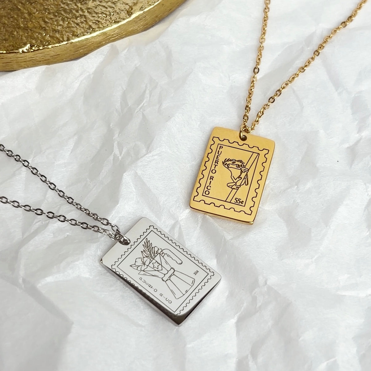 Boricua Stamp Necklace